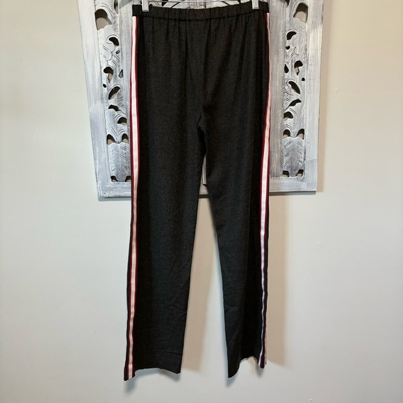 Theory IWG Pull On Pant Charcoal Gray Wool Pacific Flannel Stripe Trouser NWT - Picture 1 of 7